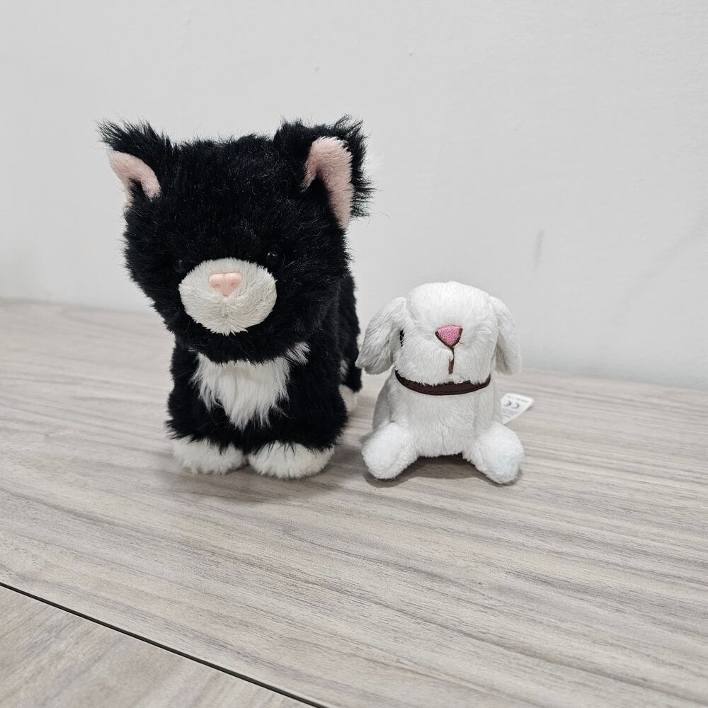 American Girl Plush Lot Black Cat White rabbit bunny wellie wishes FDX09 HHR56